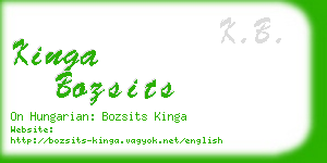 kinga bozsits business card